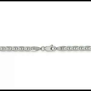 Signature 14k WG Concave Anchor Chain Bracelet3.75